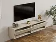 TV-taso Travertiini, 100% Melamiinipinnoitettu Lastulevy, 141x31x30 cm, Useita Hyllyjä, Kiinnitettävä Seinäkiinnitys - TV-tasot - 8684283021345 - 4