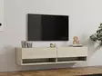 TV-taso Travertiini, 100% Melamiinipinnoitettu Lastulevy, 141x31x30 cm, Useita Hyllyjä, Kiinnitettävä Seinäkiinnitys - TV-tasot - 8684283021345 - 2
