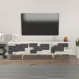 TV-taso, Valkoinen Marmori, 100% Melamiinipinnoitettu Lastulevy, 160x45x35 cm, Tyylikäs ja Kestävä Huonekalu - TV-tasot - 8683743959655 - 2