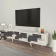 TV-taso, Valkoinen Marmori, 100% Melamiinipinnoitettu Lastulevy, 160x45x35 cm, Tyylikäs ja Kestävä Huonekalu - TV-tasot - 8683743959655 - 3