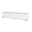 TV-taso, Valkoinen Marmori Kulta, 180x45,2x35 cm, 100% Melamiinipinnoitettu, Useita Hyllyjä, Kiinnitettävä Seinäasennus - TV-tasot - 8684282548485 - 1