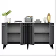 Tyylikäs ja Kestävä Konsoli: Anthracite Hopea, 100% Melamiinipinnoitettu, 150x80x40 cm, 2 Pakettia, 18 mm Paksuus - Lipastot ja senkit - 8683742469315 - 8