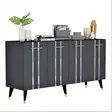 Tyylikäs ja Kestävä Konsoli: Anthracite Hopea, 100% Melamiinipinnoitettu, 150x80x40 cm, 2 Pakettia, 18 mm Paksuus - Lipastot ja senkit - 8683742469315 - 7