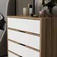 Tyylikäs ja Kestävä Lipasto - Pähkinä Valkoinen, 100% Melamiinipinnoitettu, 70x40x80 cm, Runsaasti Säilytystilaa - Lipastot ja senkit - 8683742567455 - 4