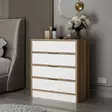 Tyylikäs ja Kestävä Lipasto - Pähkinä Valkoinen, 100% Melamiinipinnoitettu, 70x40x80 cm, Runsaasti Säilytystilaa - Lipastot ja senkit - 8683742567455 - 3