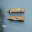 Tyylikäs ja Kestävä Seinä Hylly, Atlantic Pine Musta, 100% Melamiinipinnoitettu, 60x15x13 cm, Helppo Asennus - Seinähyllyt - 8684282413585 - 2