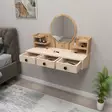 Tyylikäs Meikkipöytä - Atlantic Pine Beige - 100% Melamiinipinnoitettu - 18mm - 75x90x36,8cm - Kestävä ja Tilava - Meikkipöydät - 8683743972685 - 3