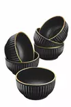 Tyylikäs Musta Kulhosetti (6 kpl) - 100% Muovia, BPA-vapaa, 250 ml, 10x10x5 cm - Ei Mikroaaltouuni- tai Konepesu - Tarjoiluastiat - 8683342786065 - 1