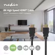 Ultra High Speed HDMI -kaapeli | HDMI liitin | HDMI liitin | 8K@60Hz | 48 Gbps | 2.00 m | Pyöreä | 6.5 mm | Musta | Label - HDMI-kaapelit - 5412810427215 - 5