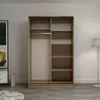Vaatekaappi, Valkoinen Tammi, 100% Melamiinipinnoitettu Lastulevy, 120x190x60 cm, 4 Pakettia, Hylly 34 cm, 5 kg - Vaatekaapit - 8683742561255 - 3