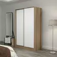 Vaatekaappi, Valkoinen Tammi, 100% Melamiinipinnoitettu Lastulevy, 120x190x60 cm, 4 Pakettia, Hylly 34 cm, 5 kg - Vaatekaapit - 8683742561255 - 6