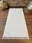 Valkoinen Antibakteerinen Polyesterimatto 80x150 cm - Konepestävä, 1,5 cm Paksuus, 750 gr/m², Tyylikäs ja Kestävä - Pienet matot ja käytävämatot - 8684282513735 - 1