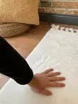 Valkoinen Antibakteerinen Polyesterimatto 80x150 cm - Konepestävä, 1,5 cm Paksuus, 750 gr/m², Tyylikäs ja Kestävä - Pienet matot ja käytävämatot - 8684282513735 - 4