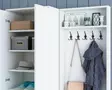 Valkoinen Hall Stand - 100% Melamiinipinnoitettu, 1 Laatikkoinen, Monikäyttöinen Ripustusteline, Kiinnitettävä Seinään - Eteiskaapit - 8681875885255 - 6