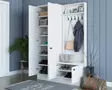 Valkoinen Hall Stand - 100% Melamiinipinnoitettu, 1 Laatikkoinen, Monikäyttöinen Ripustusteline, Kiinnitettävä Seinään - Eteiskaapit - 8681875885255 - 4