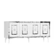 Valkoinen Hopea Konsoli 150x40x79 cm - 100% Melamiinipinnoitettu Lastulevy, 18 mm Paksuus, 2 Pakettia - Lipastot ja senkit - 8684282612605 - 8