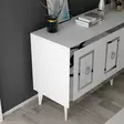 Valkoinen Hopea Konsoli 150x40x79 cm - 100% Melamiinipinnoitettu Lastulevy, 18 mm Paksuus, 2 Pakettia - Lipastot ja senkit - 8684282612605 - 6
