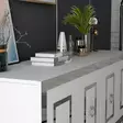 Valkoinen Hopea Konsoli 150x40x79 cm - 100% Melamiinipinnoitettu Lastulevy, 18 mm Paksuus, 2 Pakettia - Lipastot ja senkit - 8684282612605 - 5
