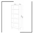 Valkoinen Kirjahylly - 100% Melamiinipinnoitettu Lastulevy, 18mm, Muovijalat, 50x162x25cm, Kiinnitettävä Seinäasennus - Kirjahyllyt - 8681875078435 - 4