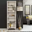 Valkoinen Kirjahylly - 100% Melamiinipinnoitettu Lastulevy, 18mm, Muovijalat, 50x162x25cm, Kiinnitettävä Seinäasennus - Kirjahyllyt - 8681875078435 - 2