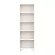 Valkoinen Kirjahylly - 100% Melamiinipinnoitettu Lastulevy, 18mm, Muovijalat, 50x162x25cm, Kiinnitettävä Seinäasennus - Kirjahyllyt - 8681875078435 - 1