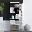 Valkoinen Kirjahylly - 100% Melamiinipinnoitettu Lastulevy, 18mm Paksuus, 65x150x15cm, Useita Hyllyjä, Tyylikäs ja Kestävä - Kirjahyllyt - 8683743537105 - 2