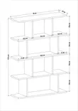 Valkoinen Kirjahylly - Moderni ja Tyylikäs, 100% Melamiinipinnoitettu, 90x25x127,4 cm, Useita Hyllyjä, Kiinnitettävä Seinäkiinnitys - Kirjahyllyt - 8683342216555 - 4