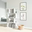 Valkoinen Kirjahylly - Moderni ja Tyylikäs, 100% Melamiinipinnoitettu, 90x25x127,4 cm, Useita Hyllyjä, Kiinnitettävä Seinäkiinnitys - Kirjahyllyt - 8683342216555 - 3
