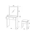 Valkoinen Meikkipöytä Peilillä - 100% Melamiinipinnoitettu Lastulevy, 18mm, 65x139x35cm, Kiinnitettävä Seinäasennus - Meikkipöydät - 8684282460275 - 11