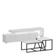 Valkoinen Olohuoneen Huonekalusetti - 100% Melamiinipinnoitettu Lastulevy, TV-taso 192x53x37 cm, Pesäpöydät 88x38x50 cm - Huonekalut - 8683742131175 - 1