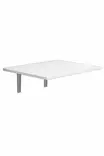 Valkoinen Taittopöytä - 100% Melamiinipinnoitettu Lastulevy, 18mm Paksuus, 60x1,8x50cm, Lisäsäilytys, Monikäyttöinen - Pöydät - 8681875302875 - 1