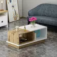 Valkoinen Tammi Sohvapöytä - 100% Melamiinipinnoitettu Lastulevy, 90x36x45 cm, Useita Hyllyjä, Kiinnitettävä Seinäasennus - Sohvapöydät - 8683743316175 - 2