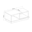 Valkoinen Tammi Sohvapöytä - 100% Melamiinipinnoitettu Lastulevy, 90x36x45 cm, Useita Hyllyjä, Kiinnitettävä Seinäasennus - Sohvapöydät - 8683743316175 - 7