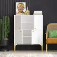 Valkokultainen Konsoli - 100% Melamiinipinnoitettu Lastulevy, Antibakteerinen, Leveys 90 cm, Korkeus 115 cm, Syvyys 35 cm - Lipastot ja senkit - 8684282595885 - 5