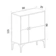 Valkokultainen Konsoli - 100% Melamiinipinnoitettu Lastulevy, Antibakteerinen, Leveys 90 cm, Korkeus 115 cm, Syvyys 35 cm - Lipastot ja senkit - 8684282595885 - 6