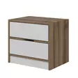 Yöpöytä - Huonekalut, Pähkinä Valkoinen, 100% Melamiinipinnoitettu Lastulevy, 18mm, 54x40x47cm, Useita Hyllyjä - Yöpöydät - 8683742567295 - 6