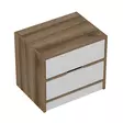 Yöpöytä - Huonekalut, Pähkinä Valkoinen, 100% Melamiinipinnoitettu Lastulevy, 18mm, 54x40x47cm, Useita Hyllyjä - Yöpöydät - 8683742567295 - 7