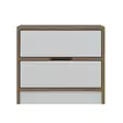 Yöpöytä - Huonekalut, Pähkinä Valkoinen, 100% Melamiinipinnoitettu Lastulevy, 18mm, 54x40x47cm, Useita Hyllyjä - Yöpöydät - 8683742567295 - 5