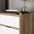 Yöpöytä - Huonekalut, Pähkinä Valkoinen, 100% Melamiinipinnoitettu Lastulevy, 18mm, 54x40x47cm, Useita Hyllyjä - Yöpöydät - 8683742567295 - 4