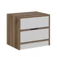 Yöpöytä - Huonekalut, Pähkinä Valkoinen, 100% Melamiinipinnoitettu Lastulevy, 18mm, 54x40x47cm, Useita Hyllyjä - Yöpöydät - 8683742567295 - 1