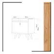 Yöpöytä - Huonekalut, Tammi Valkoinen, 100% Melamiinipinnoitettu, PU Nahkakahva, Puiset Jalat, 50x55x40 cm, Useita Hyllyjä - Yöpöydät - 8681875207415 - 4
