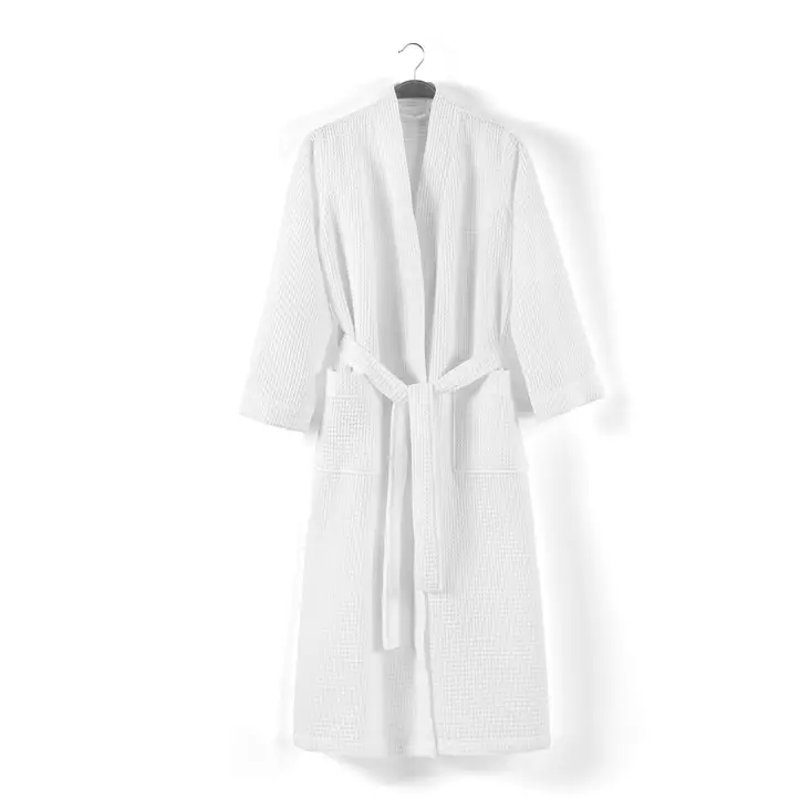 100% Puuvillainen Kylpytakki, Valkoinen, 240 gr/m², Koko M - Ylellinen ja Mukava Loungewear Valinta - Pyyhkeet ja kylpytakit - 8681875945065 - 1