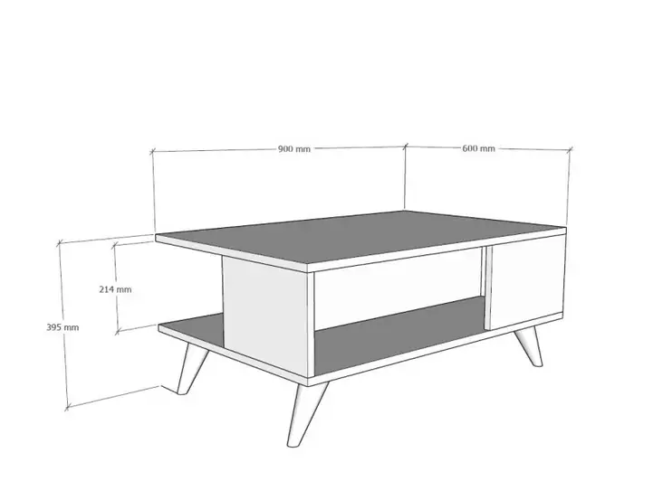 2-Tasoinen Monikäyttöinen Sohvapöytä Travertiini 100% Melamiinipinnoitettu Lastulevy 90x39,5x60 cm Lisäsäilytystilalla - Sohvapöydät - 8684283030835 - 1