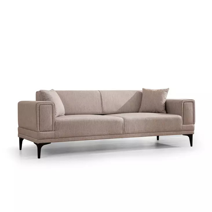 3-istuttava vuodesohva, vaaleanruskea, 230 cm x 95 cm x 77 cm, kestävä, monikäyttöinen - Vuodesohvat - 8684282484905 - 1