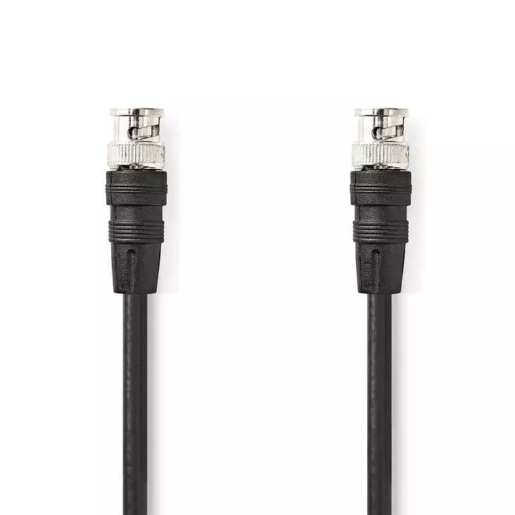 BNC-Videokaapeli | BNC uros | BNC uros | Niklattu | 75 Ohm | 5.00 m | Pyöreä | PVC | Musta | Label - Nedis tuotteet - 5412810426485 - 1