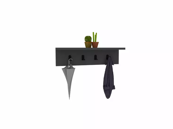 Seinähylly Anthracite 60x14,5x16,3 cm - Skandinaavinen Muotoilu, 100% Melamiinipinnoitettu Lastulevy, Monikäyttöinen - Seinähyllyt - 8681875809435 - 1