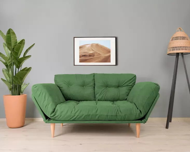 3-istuttava vuodesohva, vihreä, 200 cm x 70 cm, kestävä, mukava, monikäyttöinen - Vuodesohvat - 8681875833485 - 1