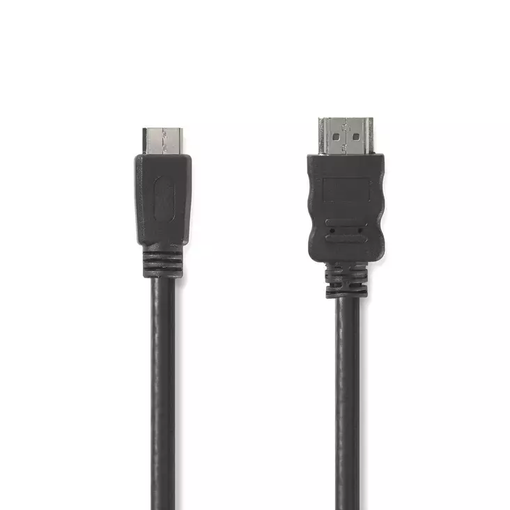 High Speed HDMI Kaapeli Ethernet | HDMI liitin | HDMI Mini | 4K@30Hz | 10.2 Gbps | 2.00 m | Pyöreä | PVC | Musta | Laatikko - HDMI-kaapelit - 5412810289905 - 1
