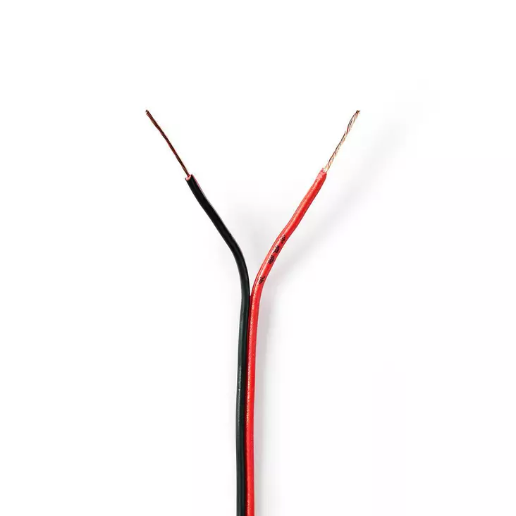 Kaiutinkaapeli | 2 x 0.35 mm² | CCA | 100 m | Pyöreä | PVC | Musta / Punainen | Kääre - Audiokaapelit - 5412810312405 - 1