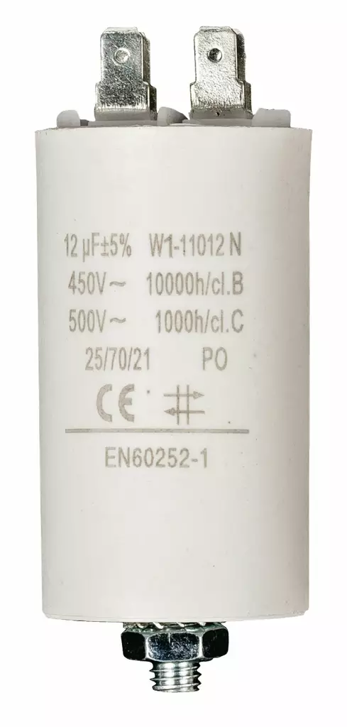 Kondensaattori | 12 uF | 450 V | Faston | 1 kpl - Varaosat - 5412810231935 - 1